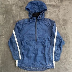 Vintage 90’s Nike Anorak Windbreaker Retractable Hood Jacket - Blue Size Small
